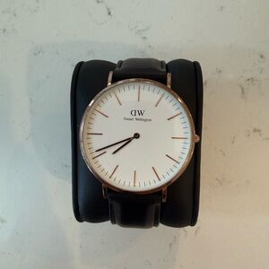 Daniel Wellington Petit St Mawes Watch - Rose Gold & Black Leather